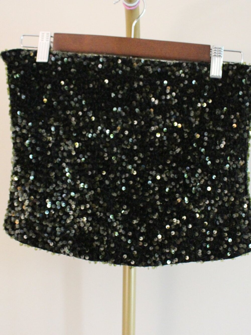 Women's H&M Emerald Green Sequin Bandeau Top, Size S